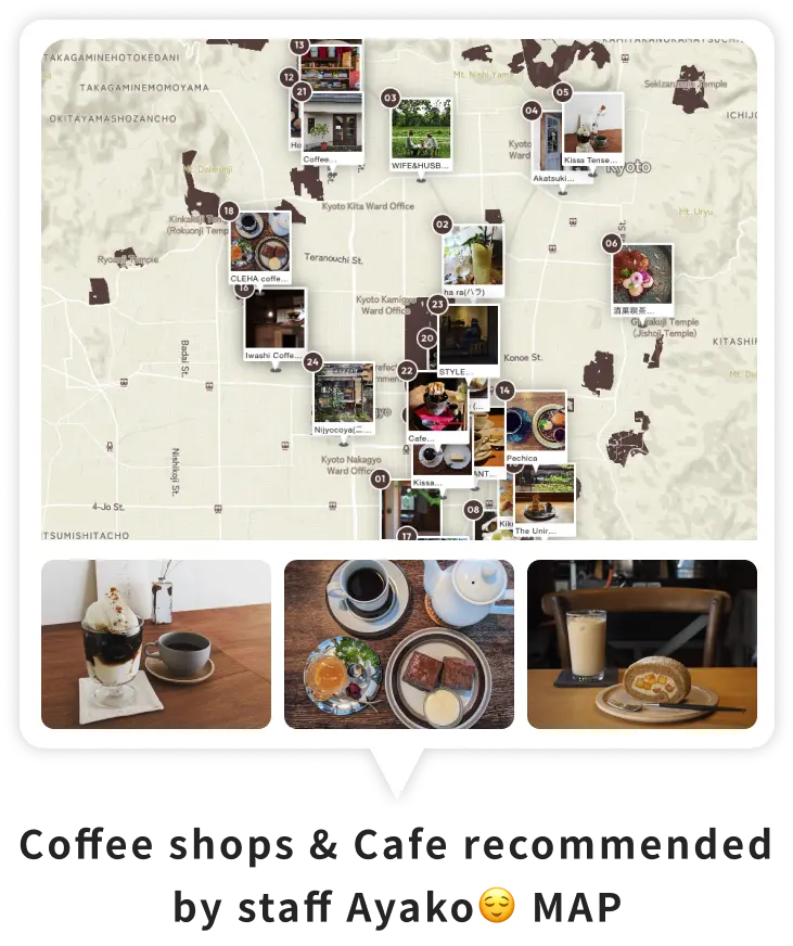 Coffee shops & Cafe recommended by staff Ayako😌 MAP